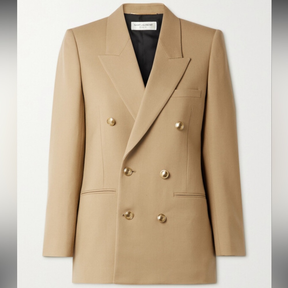 SAINT LAURENT Double-breasted tailored blazer FR SZ 40